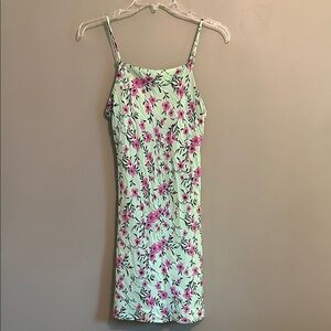 Zara Floral Satin Mini Dress Size XS